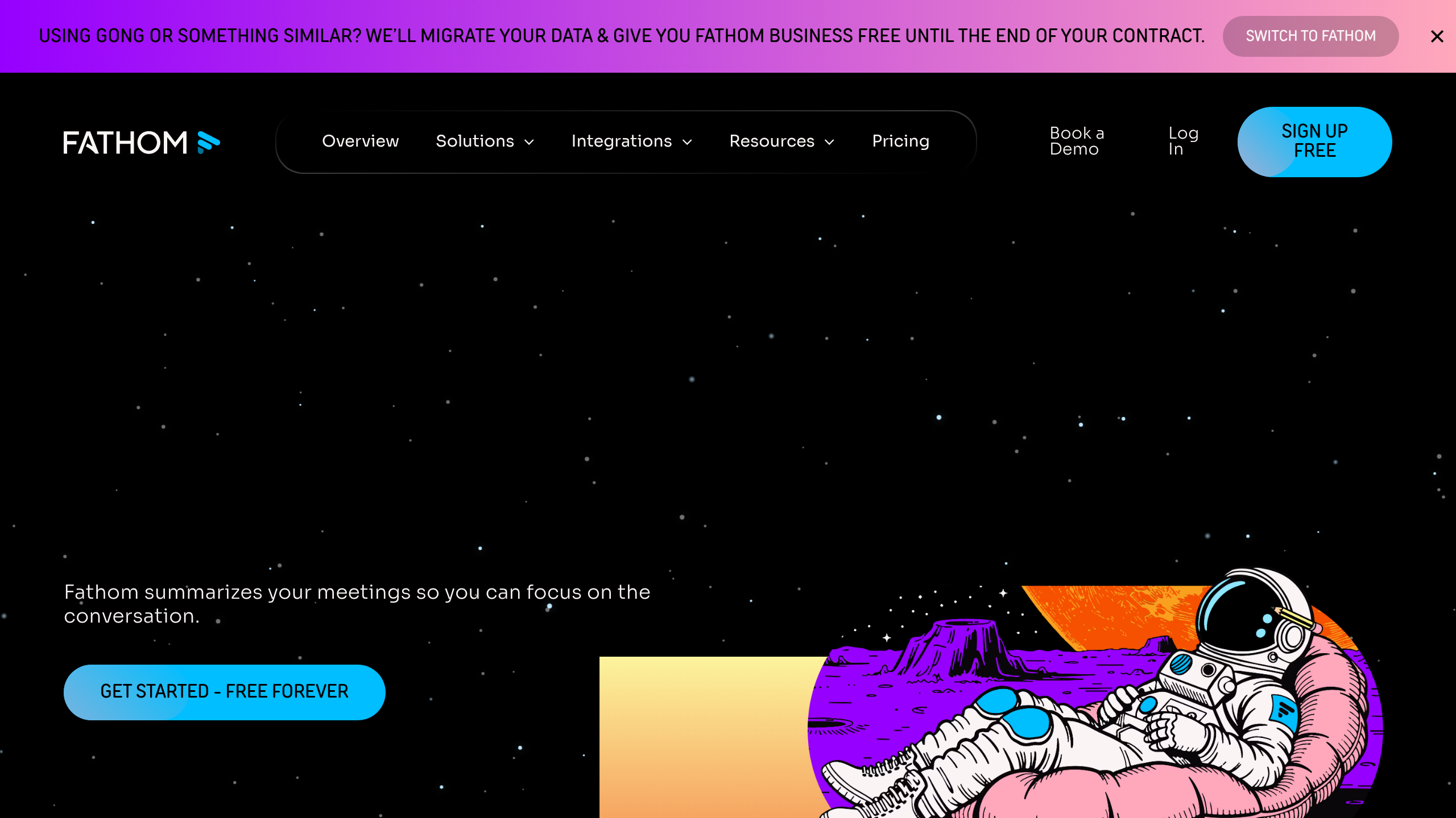 Fathom homepage screenshot