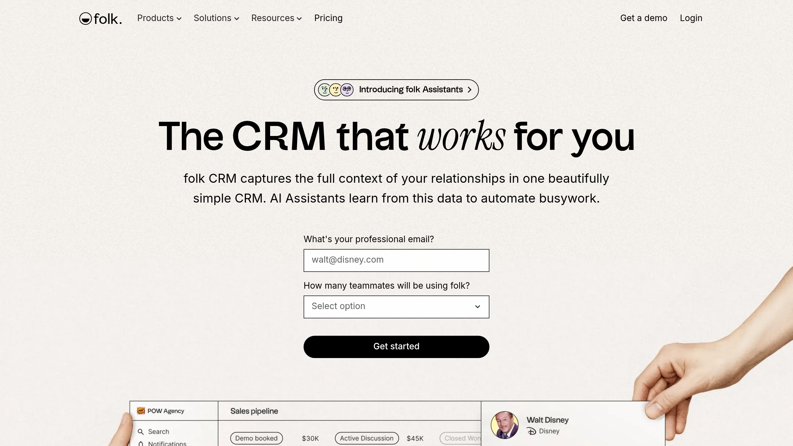 Folk homepage screenshot