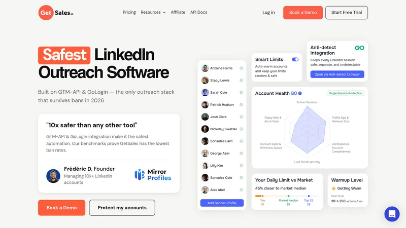 Get Sales homepage screenshot